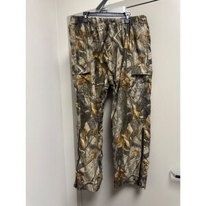 Field & Stream Camouflage Cargo Pants Men's XXL Elastic Waist Zip Leg Hunting